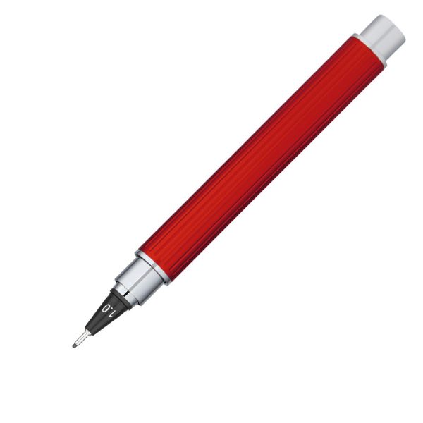 Stylo-feutre laque rouge sur lignes verticales