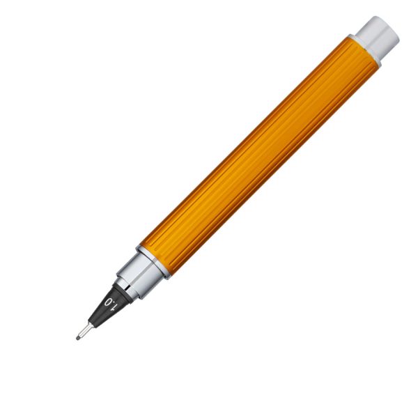 Stylo-feutre laque jaune sur lignes verticales