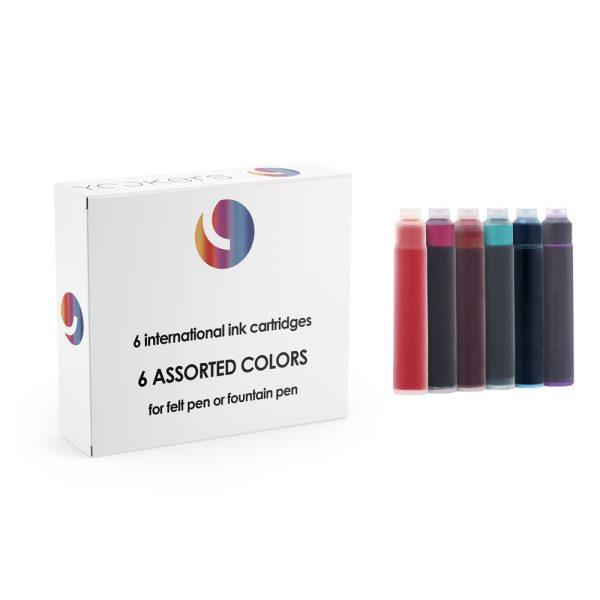 6 international cartridges in assorted colors