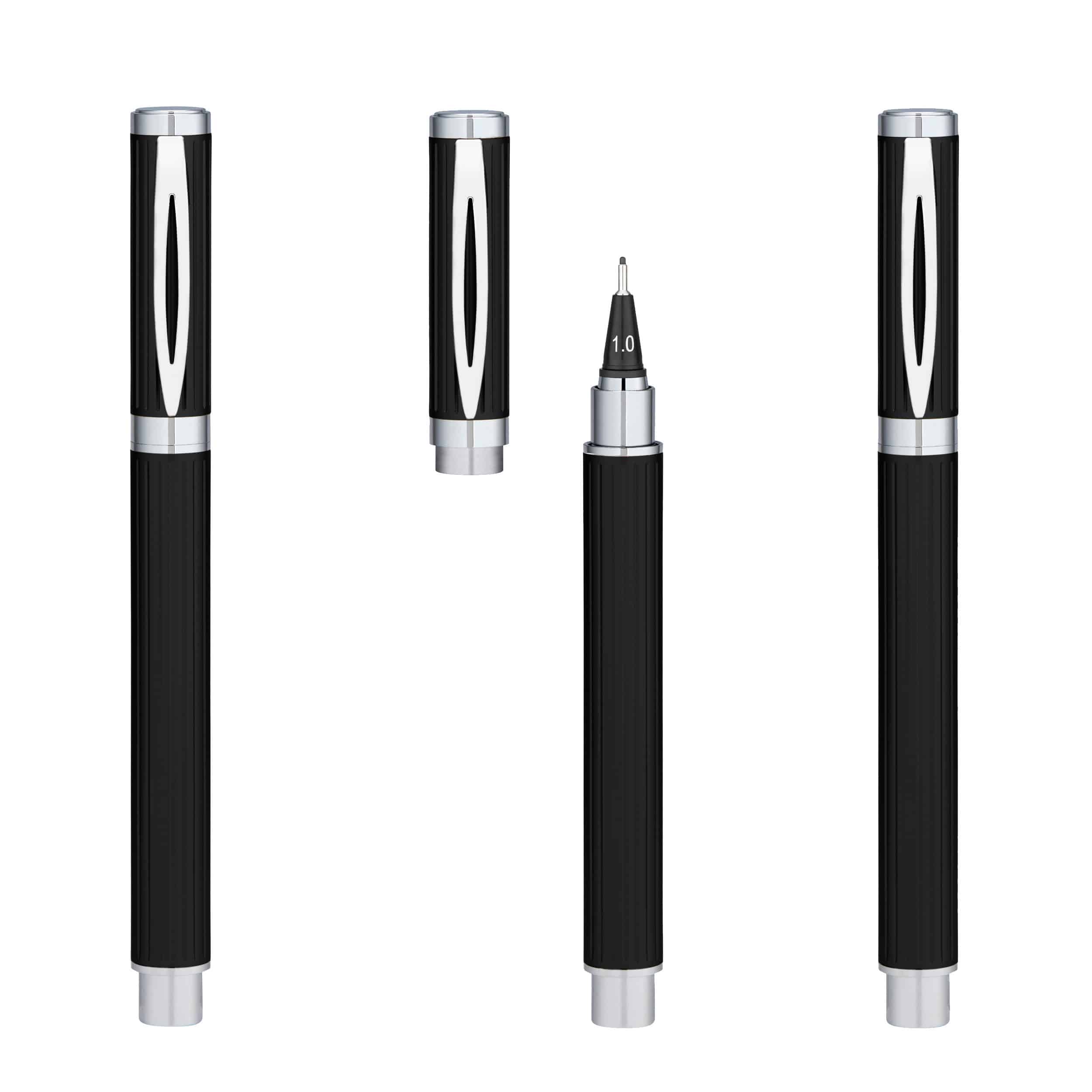 Classic Felt Pens, Black, Fiber Tip -Set of 12 | Arteza